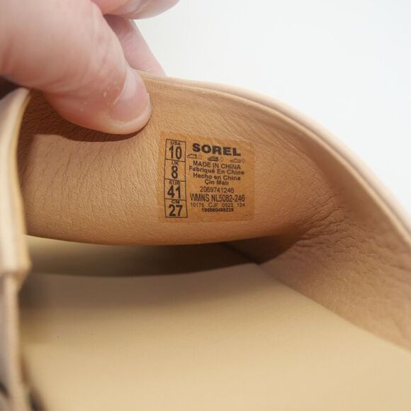 NEW SOREL Women's 10 Dayspring Slide Platform Shoes Sandal Velvet Tan Brown - Picture 6 of 7